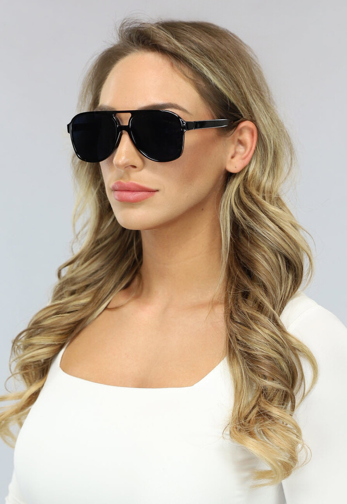 Zwarte Retro Pilotenbril