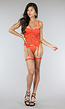 Rode Lingerie Set met Jarretels