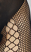 Zwarte Fishnet Halter Bodystocking met Kruisende Straps