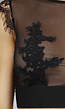 Zwart Mesh Lingerie Setje met Gehaakte Details