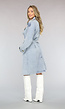 Lichtblauwe Oversized Denim Trenchcoat met Ceintuur