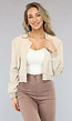 Beige Cropped Bomber Jack