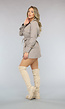 Korte Trenchcoat met Gesp Details in Taupe