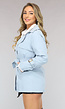 Korte Babyblauwe Trenchcoat met Tailleband