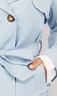 Korte Babyblauwe Trenchcoat met Tailleband