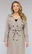 Taupe Trenchcoat met Tailleband