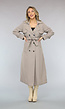 Taupe Trenchcoat met Tailleband