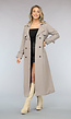 Taupe Trenchcoat met Tailleband