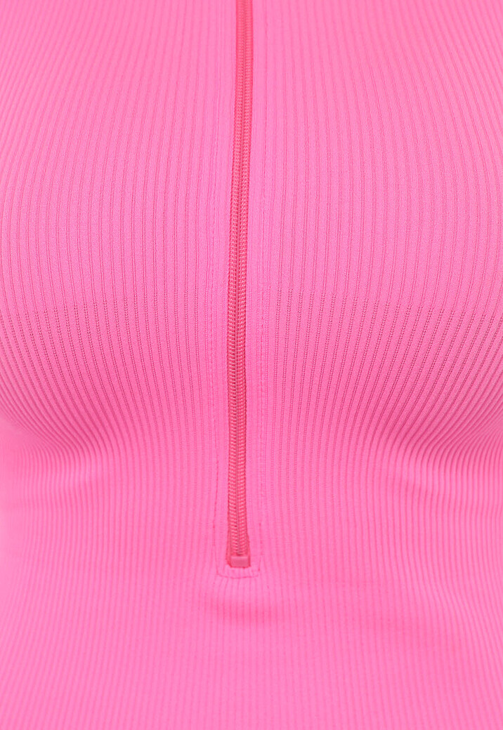 Neon Roze Playsuit met Ritssluiting