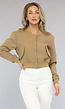 Cropped Bomber Jasje in Camel