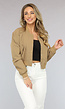 Cropped Bomber Jasje in Camel