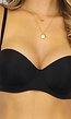 Zwarte Strapless Push Up BH met Afneembare Bandjes