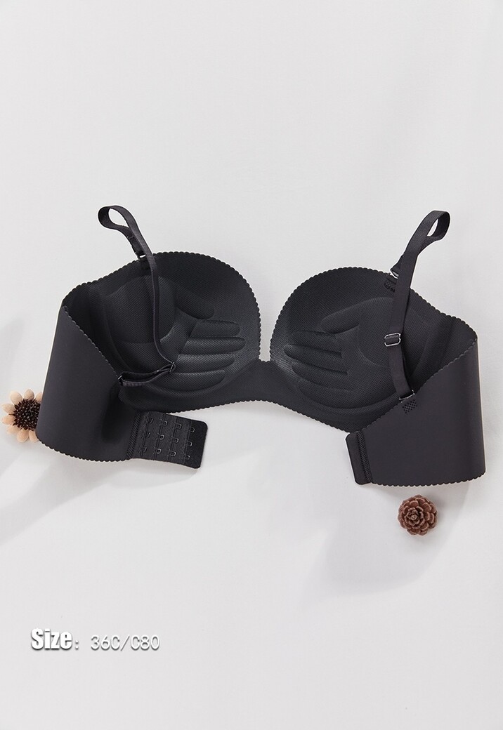 Naadloze Zwarte Maximizer BH met Afneembare Bandjes