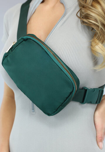 Donkergroen Festival Tasje met Rits