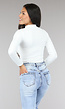 Witte Rib Bodysuit met Uitsnede