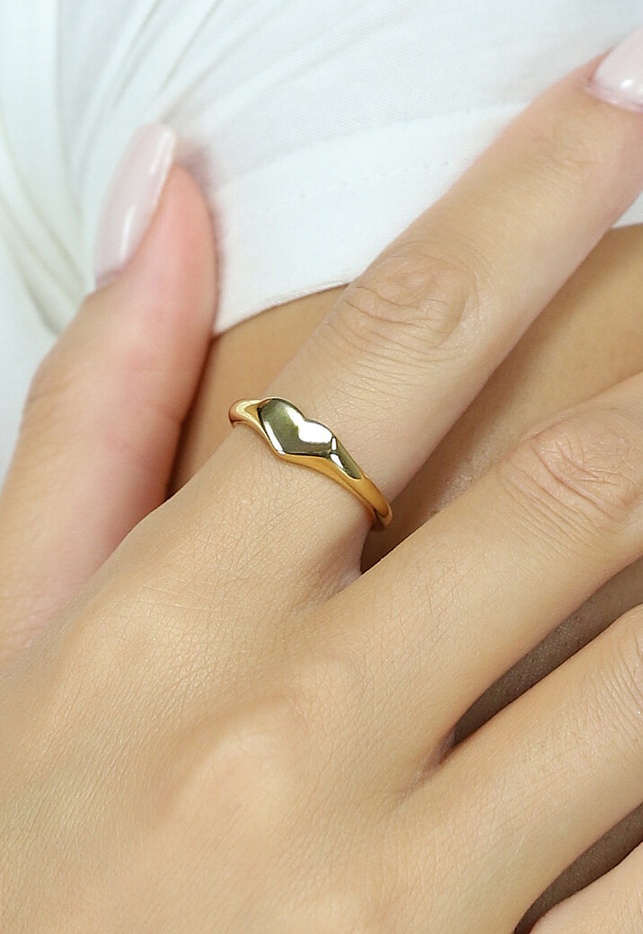 Gouden Stainless Ring met Hartje