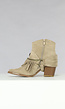 Korte Beige Cowboy Laarsjes met Fringe