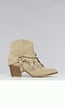 Korte Beige Cowboy Laarsjes met Fringe