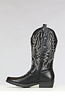 Zwarte Lederlook Western Boots met Stiksels