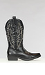 Zwarte Lederlook Cowboy Boots met Stiksels