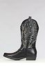 Zwarte Lederlook Cowboy Boots met Stiksels