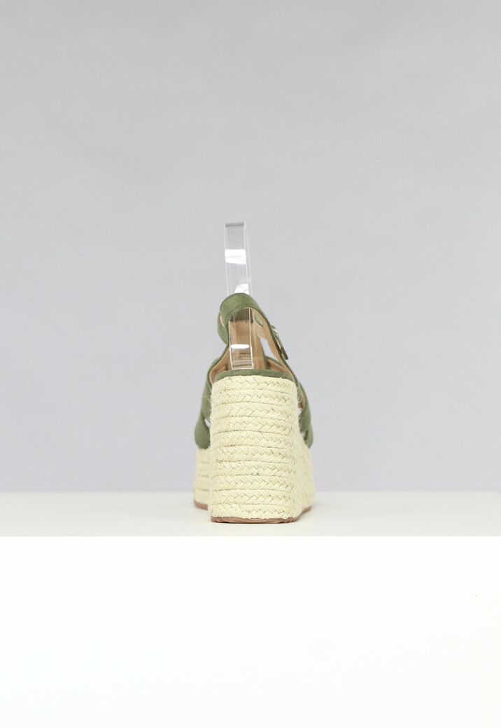 Bohemian Espadrilles met Sleehak in Khaki