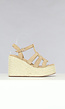 Camel Boho Espadrilles met Sleehak