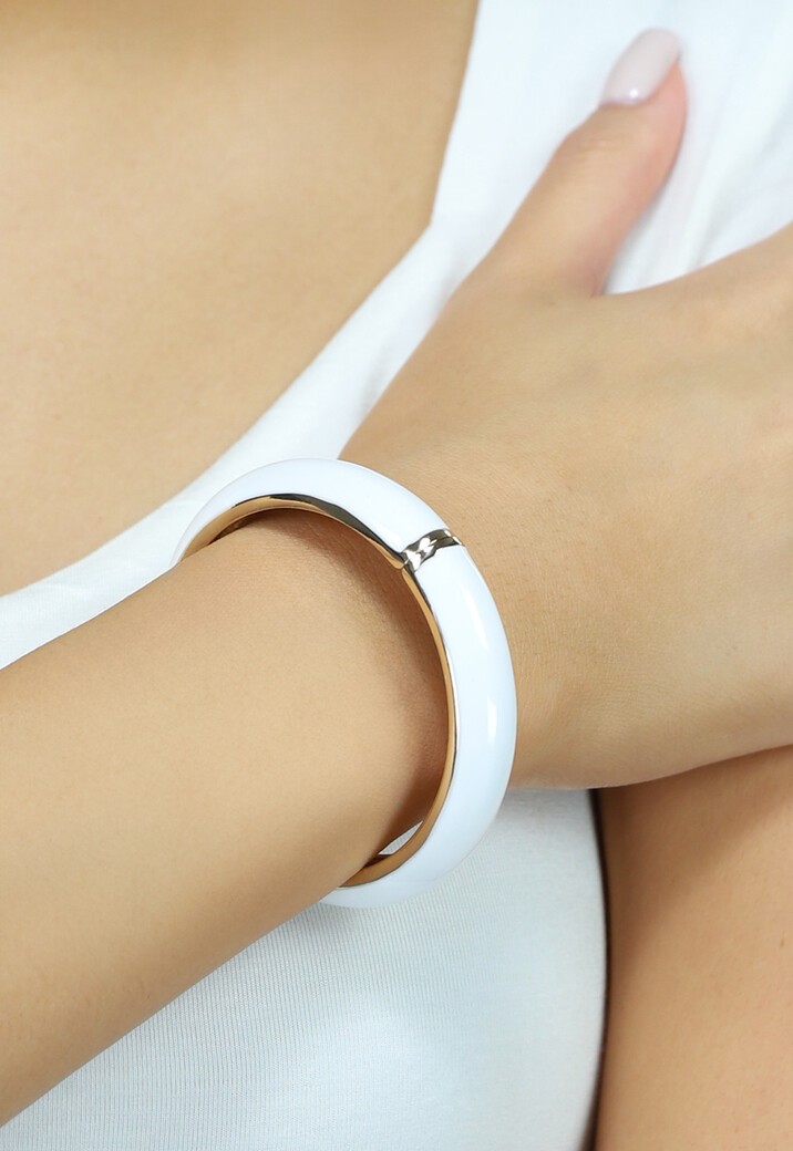 Witte Bangle Armband