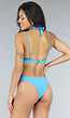 Pastel Blauwe Cross Over Beugel Bikinitop met Schouderbandjes