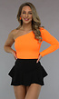 Neon Oranje One Shoulder Top