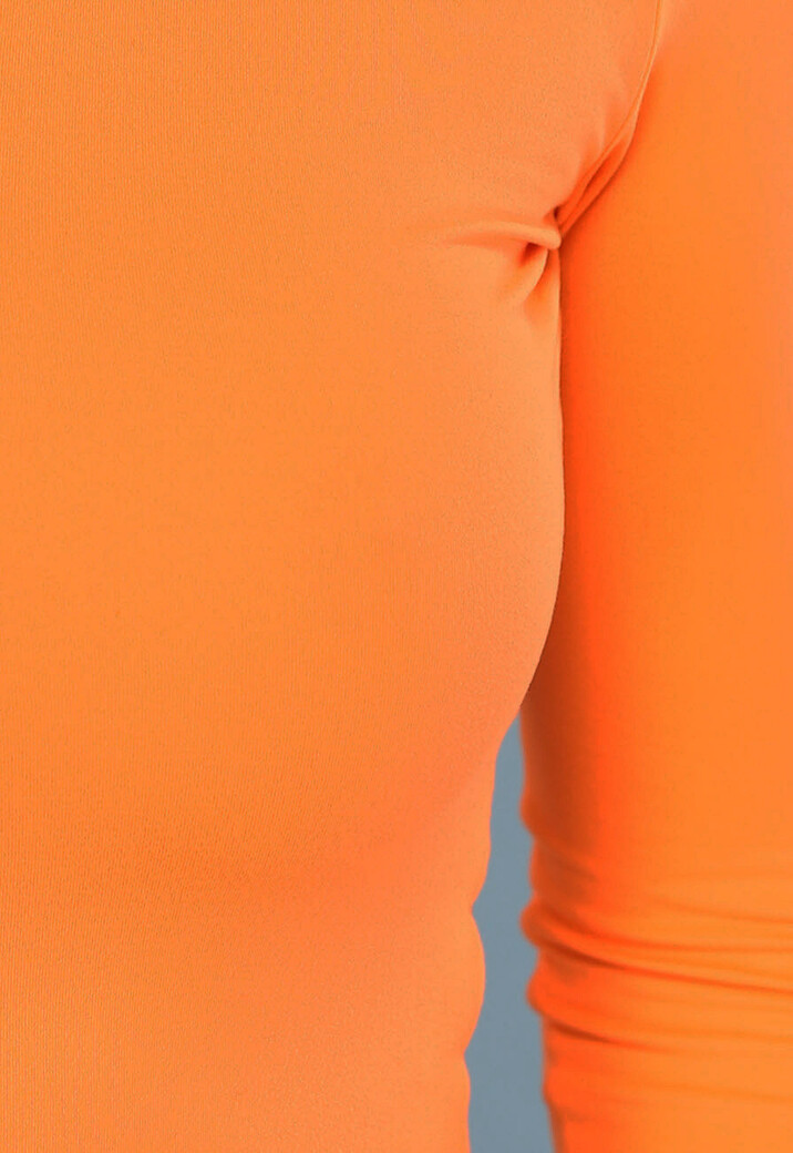 Neon Oranje Top met One Shoulder