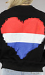 Zwarte Sweater met Nederlandse Vlag Hart