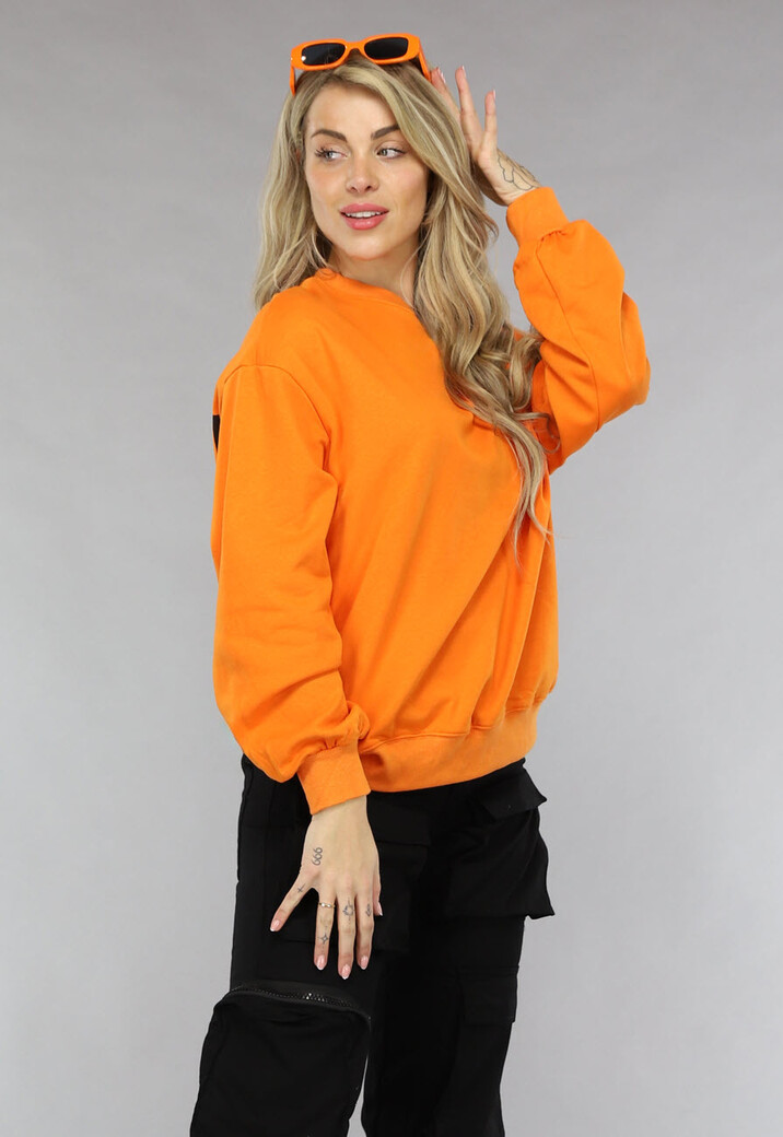 Oranje Zonnebril met Breed Montuur