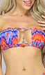 Print Bandeau Bikinitop met Cut Out