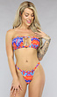 Print Bandeau Bikinitop met Cut Out