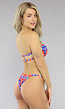 Print Bandeau Bikinitop met Cut Out