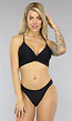 High Waist Zwart Bikinibroek met Straps