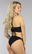 Zwarte Gedraaide Bikinitop met Vulling