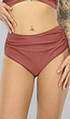 Bruin Geplooid High Waist Bikinibroekje