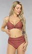 Bruin Geplooid High Waist Bikinibroekje