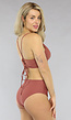 Bruin Geplooid High Waist Bikinibroekje