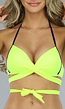 Neon Geel en Blauwe Triangel Push Up Bikinitop