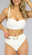 Witte Beugel Bikini met Textuur en Push-Up