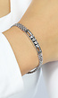 Zilveren Stainless Armband met Rechthoekige Bedel en Diamant