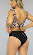 Padded Luipaard Bikinitopje met Ruches en Veter Detail