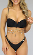 Zwarte Triangel Bikini met Gouden Details