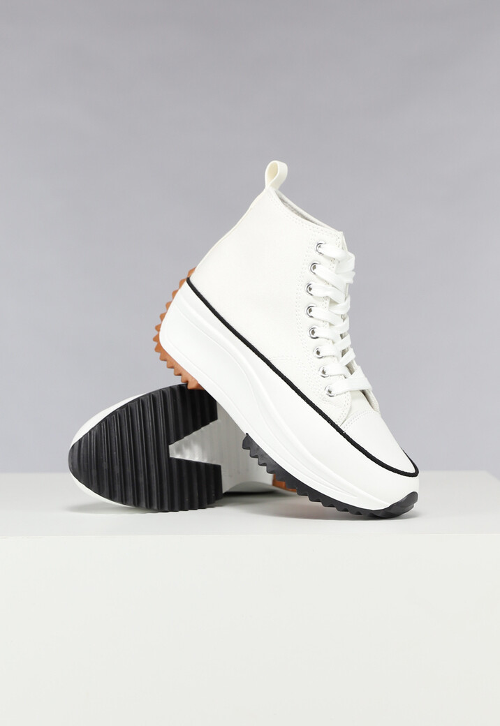 Witte Sneakers met Dikke Zool