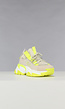 Grove Beige Sneakers met Neon Gele Details