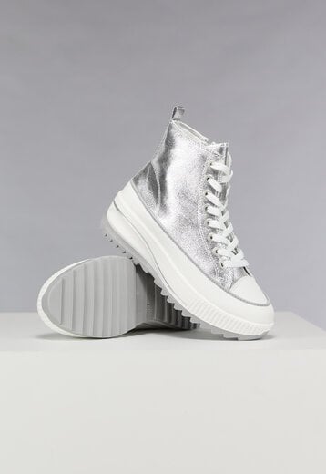 NEW1303 Zilveren Hoge Plateau Sneakers