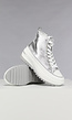 Zilveren Hoge Plateau Sneakers met Rits